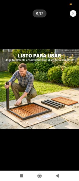 Mesa extensible jardín madera y metal
