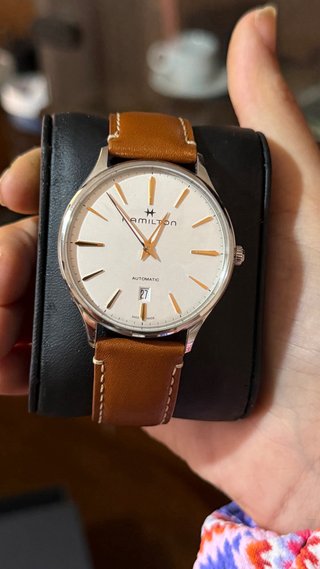 Reloj Hamilton Cuero Marrón y Plata