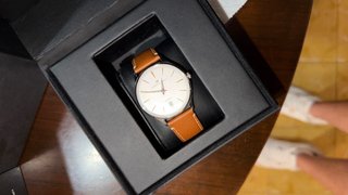 Reloj Hamilton Cuero Marrón y Plata