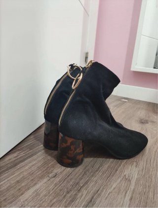 Botines negros tacón tortuga