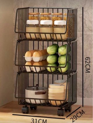 Carrello portaoggetti da cucina a 3 ripiani