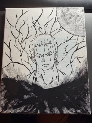 Cuadro Roronoa Zoro Pintado a Mano