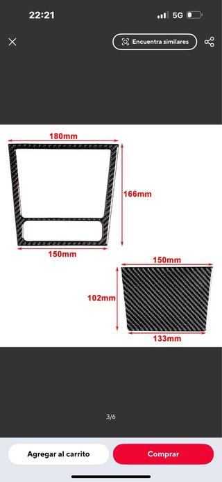 Pegatina Fibra Carbono VW Golf 6 GTI R
