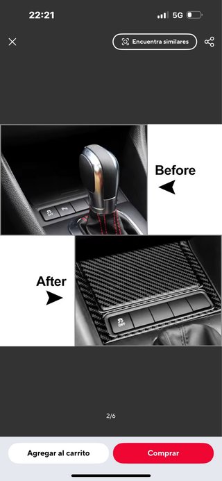 Pegatina Fibra Carbono VW Golf 6 GTI R