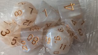 Set Dados D&D Rol 7 Piezas Blanco - Precintados