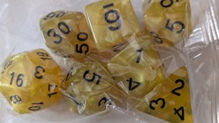 Set Dados D&D Rol 7 Piezas Amarillo - Precintados