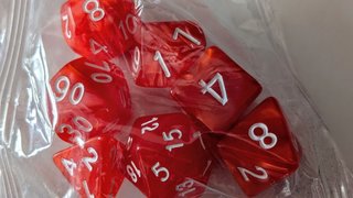 Set Dados D&D Rol 7 Piezas Rojo - Precintados