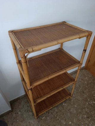 Estantería Mimbre Boho Chic Librería Años 70