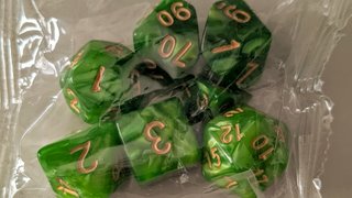 Set Dados D&D Rol 7 Piezas Verde - Precintados