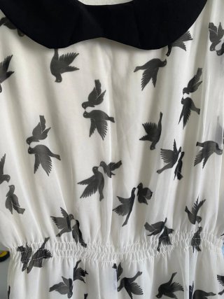 Vestido mini estampado pájaros