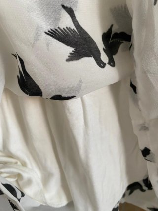 Vestido mini estampado pájaros