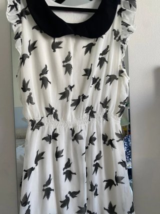 Vestido mini estampado pájaros