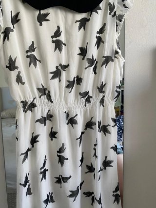 Vestido mini estampado pájaros