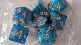 Set 7 Dados D&D Rol Azules - Precintados