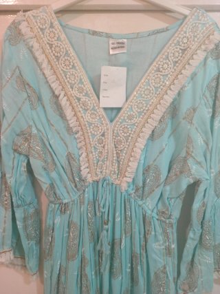 Vestido Boho Turquesa Talla Única