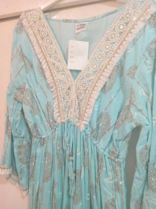 Vestido Boho Turquesa Talla Única