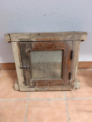 Ventana rústica madera antigua 50x50x9