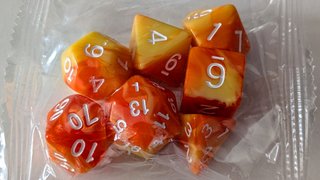 Set Dados D&D Rol Rojo/Amarillo 7 Piezas