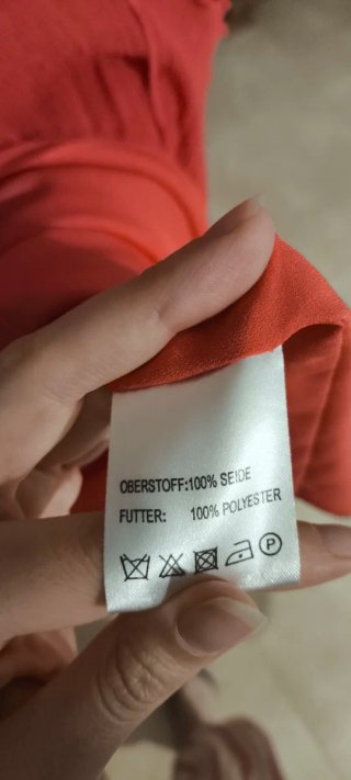 Vestido Hallhuber Seda Naranja/Rojo