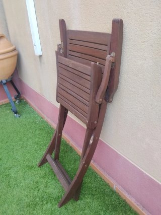 6 Sillas de jardín de madera