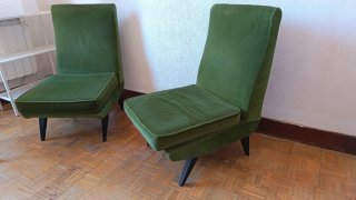 Butacas vintage micro pana verde súper bonitas