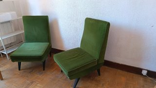 Butacas vintage micro pana verde súper bonitas
