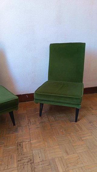 Butacas vintage micro pana verde súper bonitas