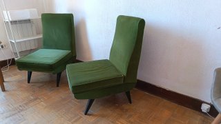Butacas vintage micro pana verde súper bonitas