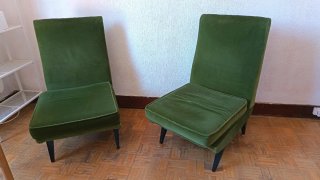 Butacas vintage micro pana verde súper bonitas
