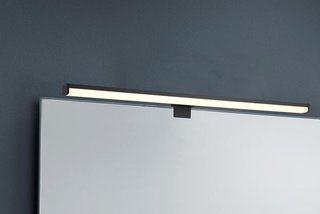 Lampara aplique pared baño 60cm negro "trio lino"