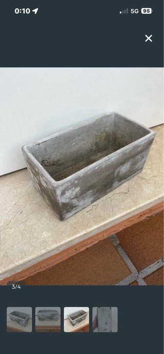 Macetero Rectangular Piedra planta maceta