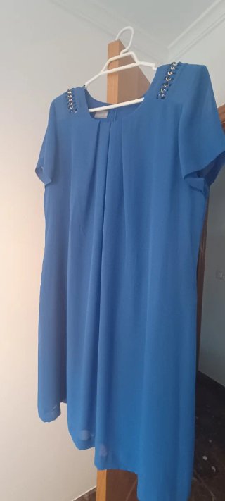 Vestido fiesta azul mujer