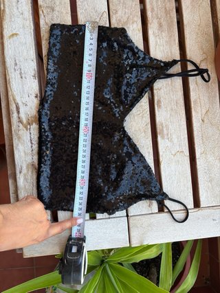 Top lentejuelas negro talla M