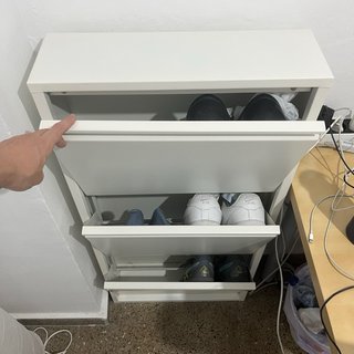 Zapatero Metálico Gris 3 Niveles