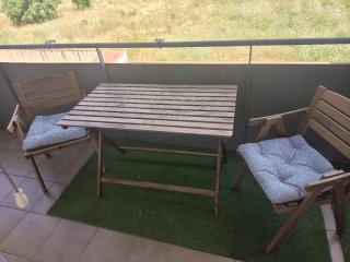 Conjunto mesa y 2 sillas jardín exterior