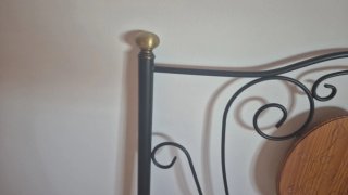 Cabecero forja y madera diseño curvo