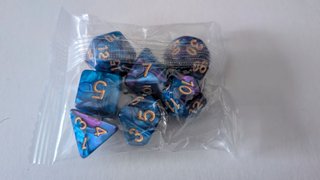 Set Dados D&D Rol Azul/Morado 7 Piezas Precintados