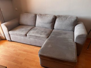 Sofá modular gris de tela