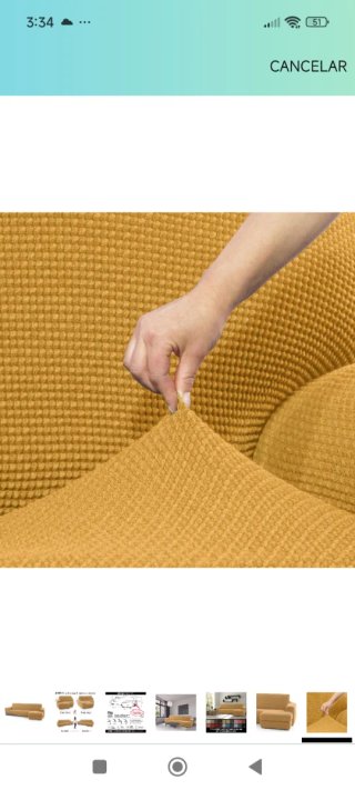 Fodera per divano Chesterfield in tessuto giallo