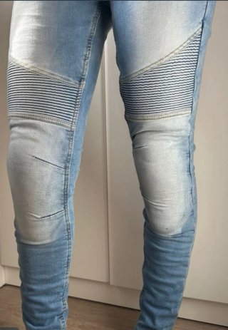 Pantalón vaquero moto Overlap azul