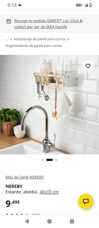 Estante de pared NEREBY Ikea abedul 40x10cm