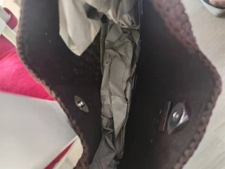 Bolso rafia y bambú nuevo con etiquetas