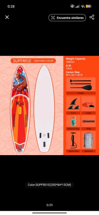 Tabla Paddle Surf NUEVA 350x84x15