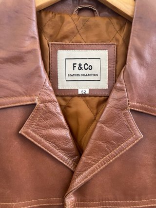 Chaqueta Cuero Marrón Hombre F&Co Talla M