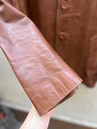 Chaqueta Cuero Marrón Hombre F&Co Talla M