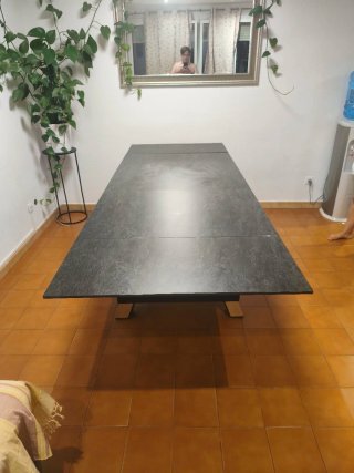 Mesa Comedor Extensible piedra y Madera