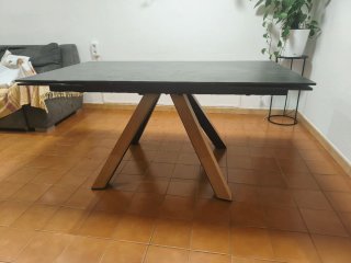 Mesa Comedor Extensible piedra y Madera