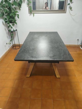 Mesa Comedor Extensible piedra y Madera