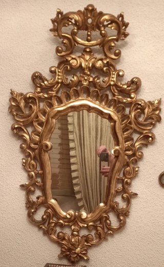 Espejo Antiguo Madera Dorado