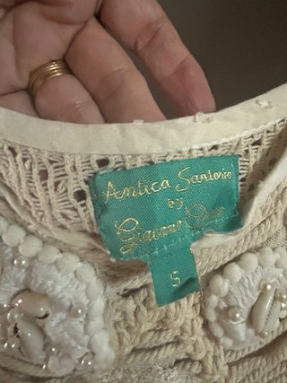 Vestido Antica Sartoria Beige/Blanco Talla Única